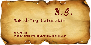 Makláry Celesztin névjegykártya